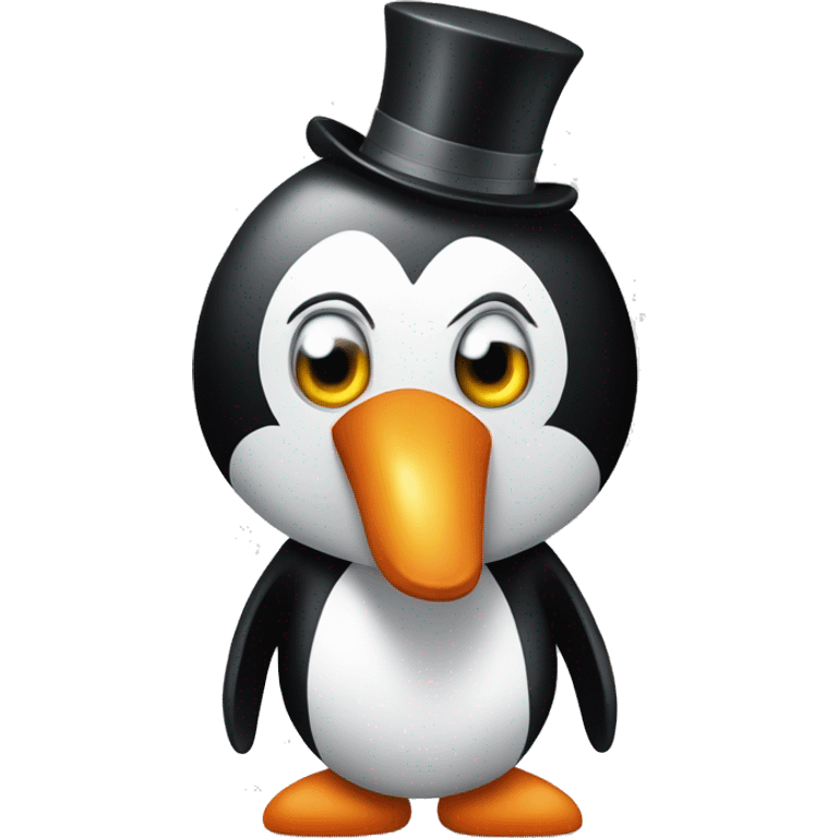 Pingüino enfadado y payaso emoji