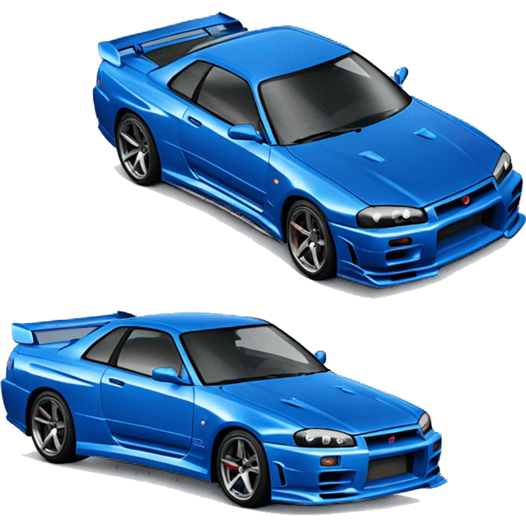 Blue Nissan Skyline GTR R34 emoji