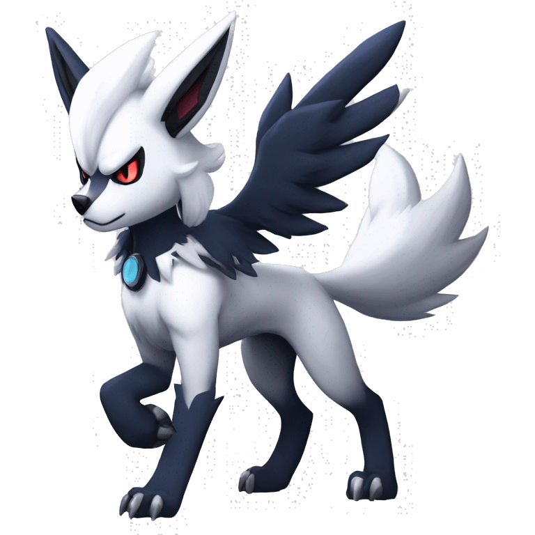 Edgy Cool Anthro Absol-Lycanroc Midnight Form-Pokémon Full Body emoji