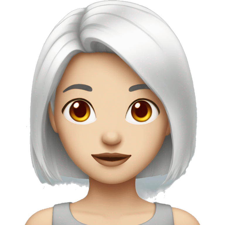 girl with white hair and red eyes emoji