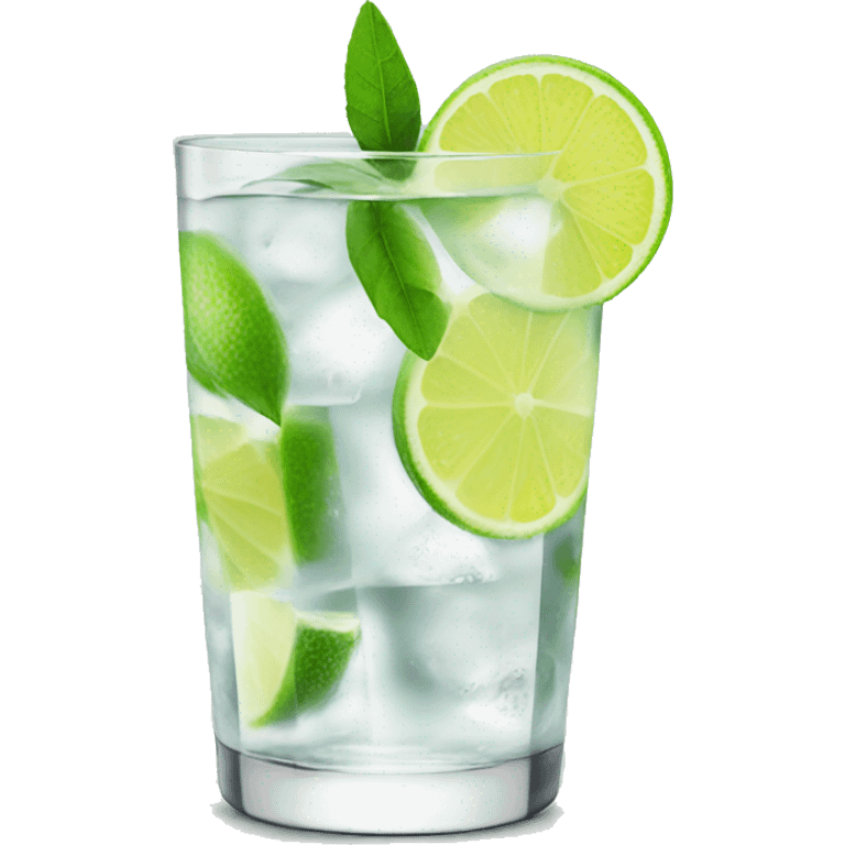 Gin and tonic with a slice of green lemon  emoji