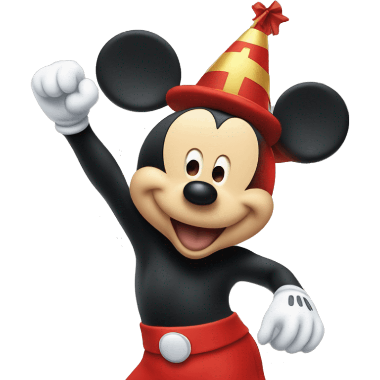 Mickey Mouse cheering for Joy ￼ emoji