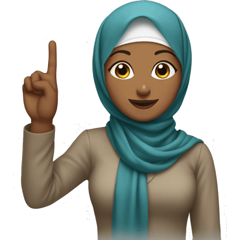 hijabi with the peace fingers up emoji