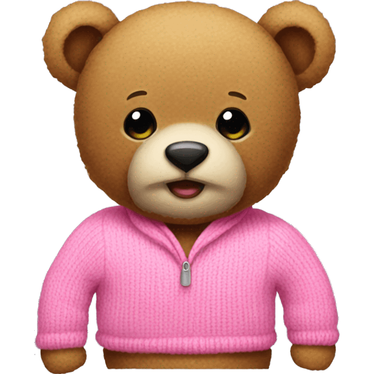 Teddy with pink sweather emoji