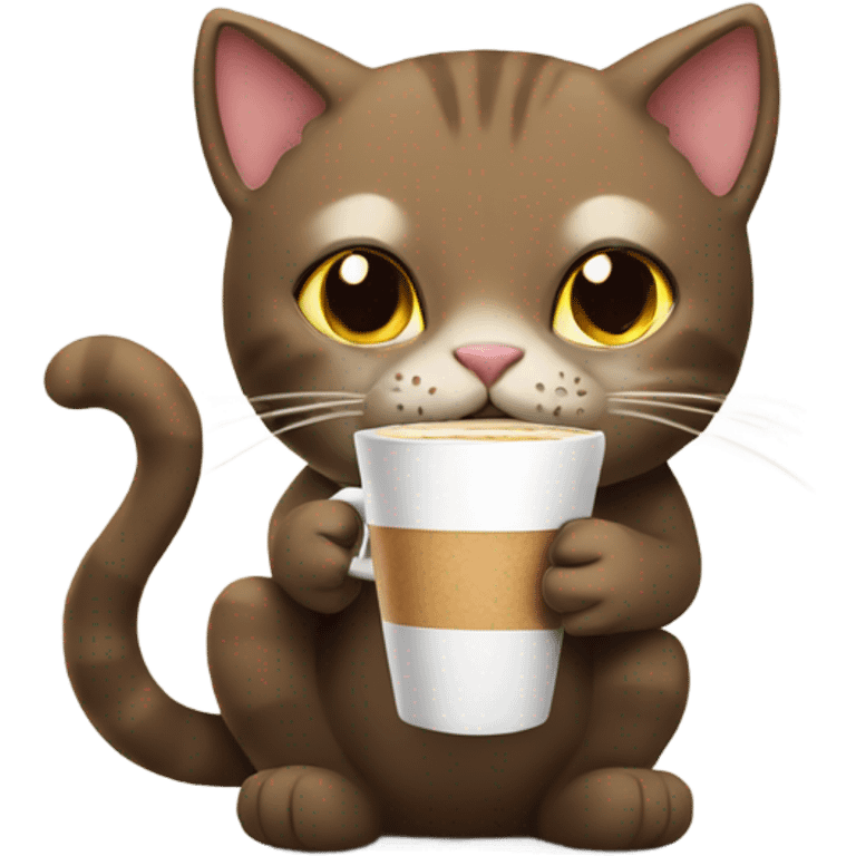 Cat drinking coffee  emoji