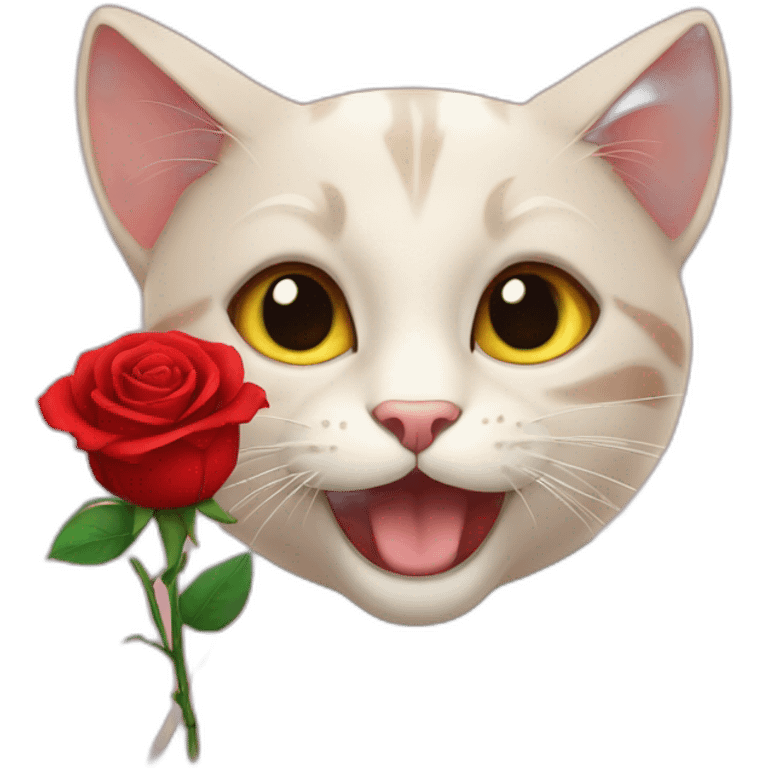 Cat with rose emoji