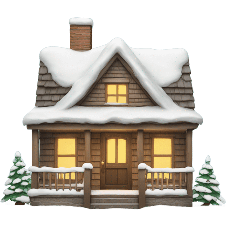 christmas house covered in snow emoji