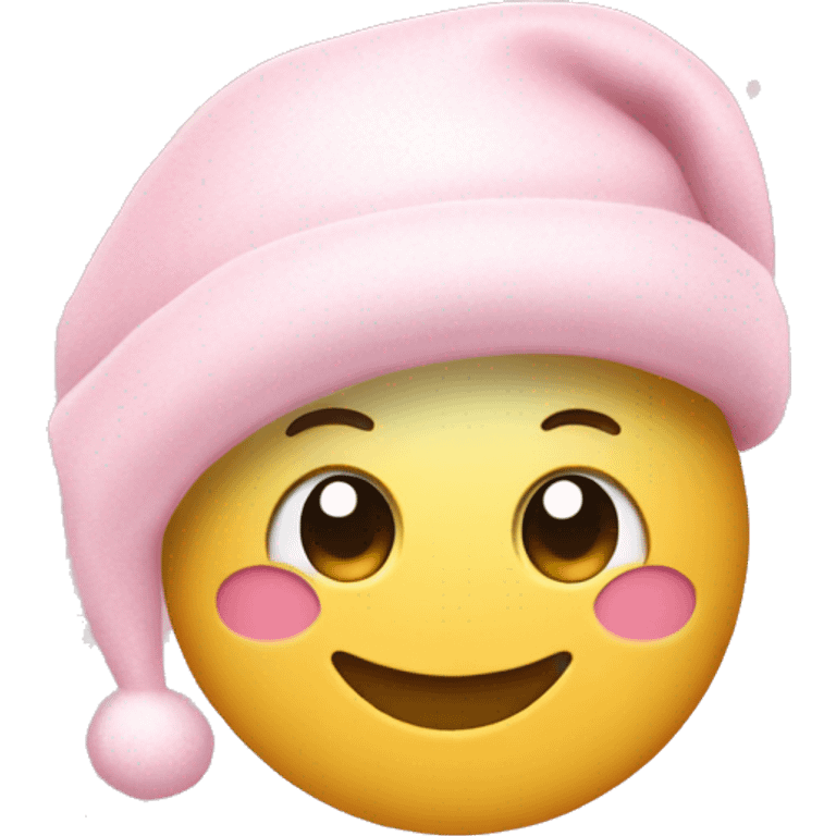 Light pink Santa hat with sparkly snowflakes  emoji