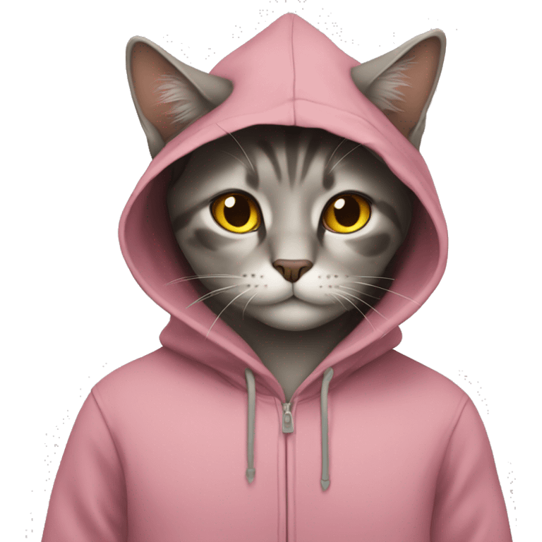 Cat wearing a hoodie emoji