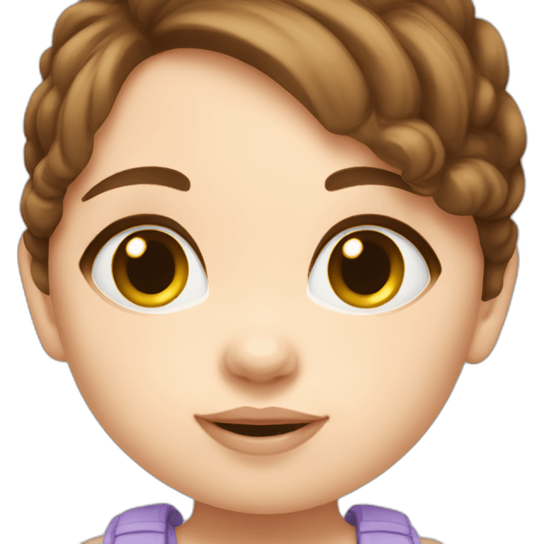 baby girl with brown hair5 and white skin full length emoji