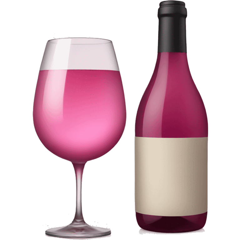 wine bottle and pink wine glass emoji