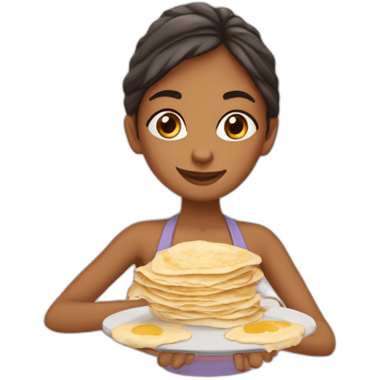 Fille qui fait des crepes emoji