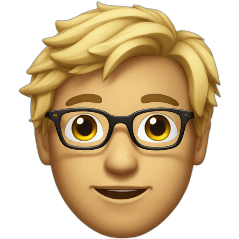 Nerdy Gamer, wearing glasses, detailed emoji