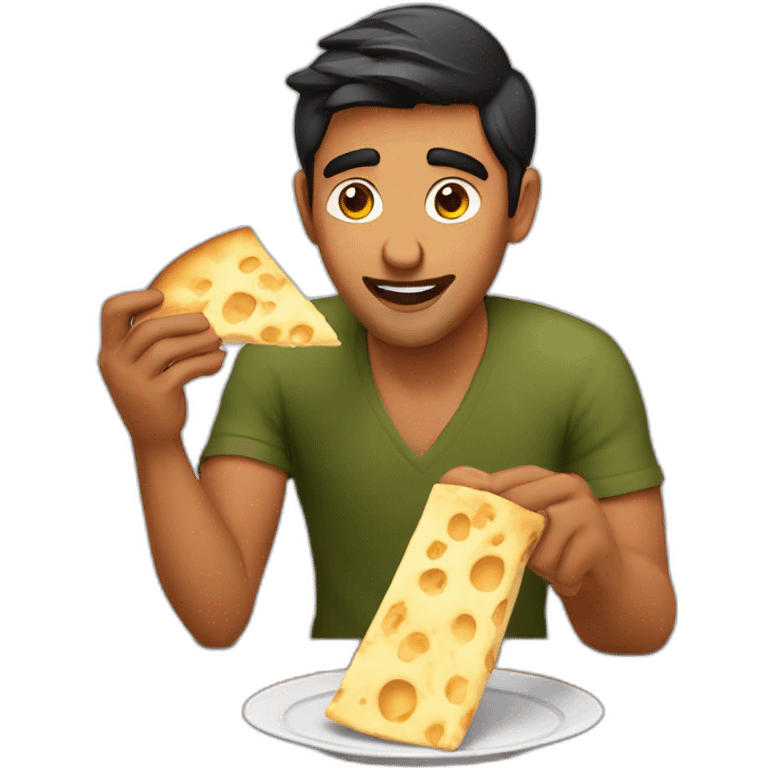 indian bro eating cheese naans emoji