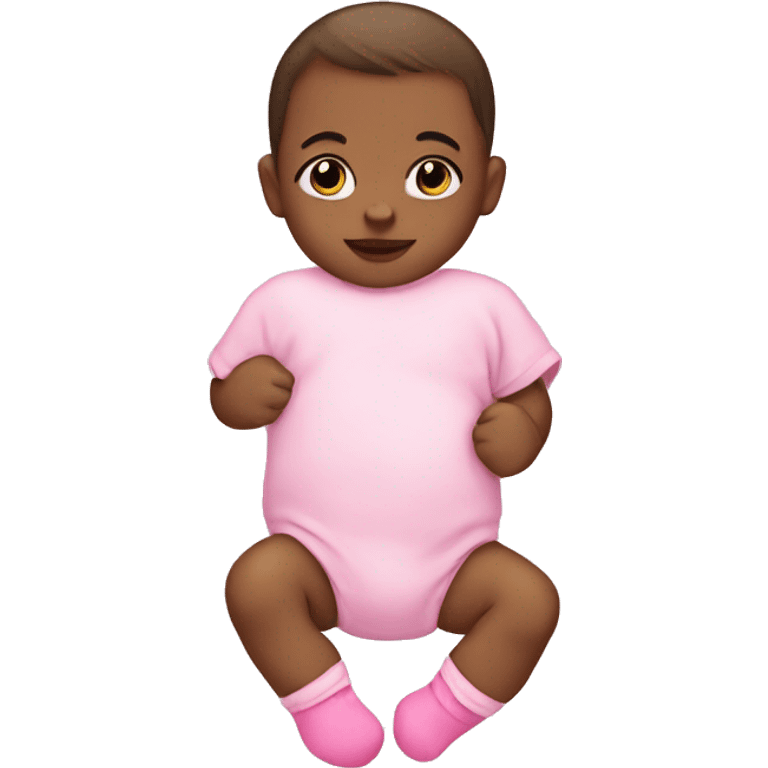 Newborn with pink socks  emoji