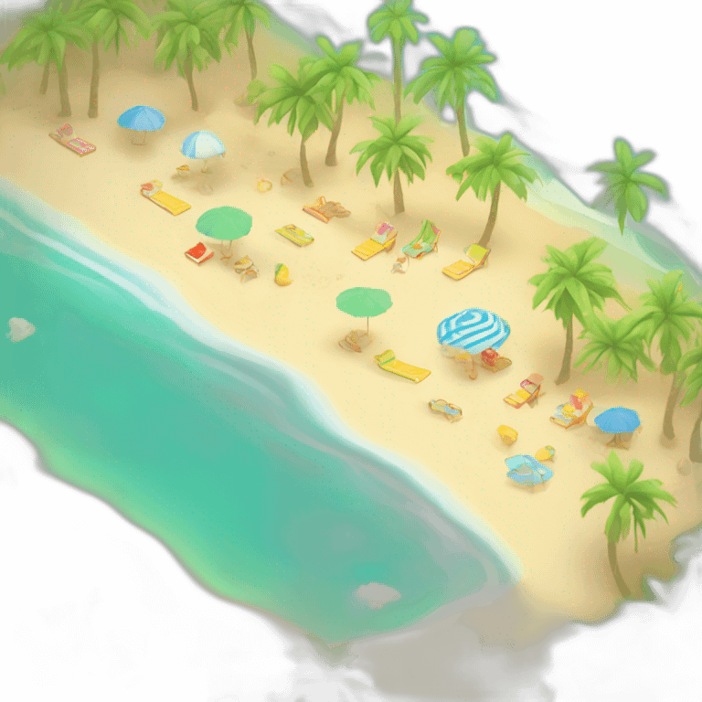 beach landscape isometric emoji