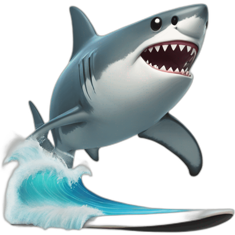 Surfing shark emoji