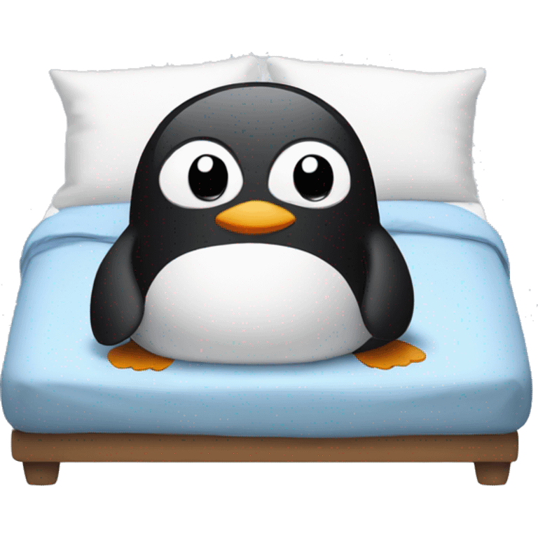 Penguin in bed emoji