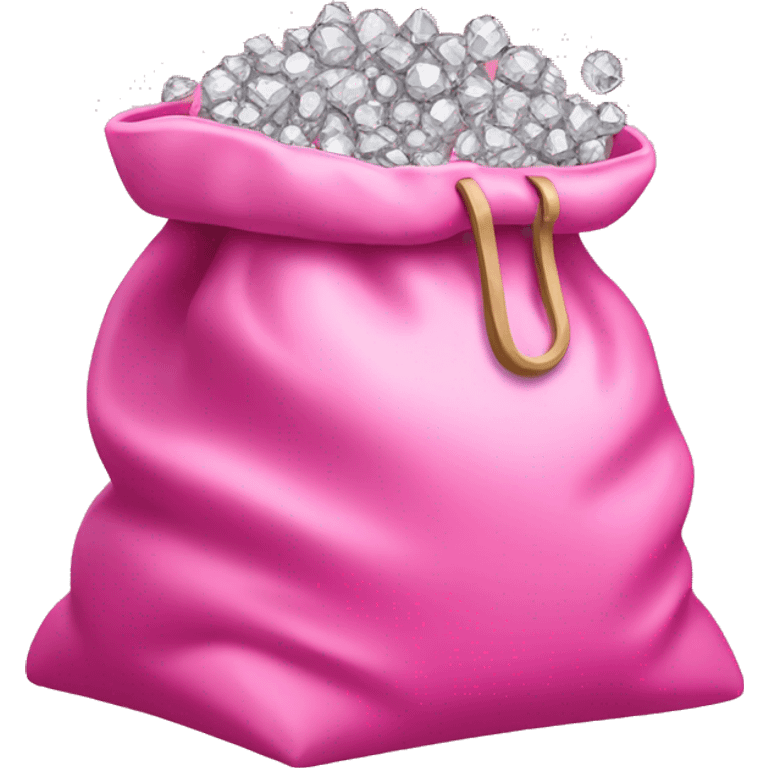 large pink bag full of diamonds emoji