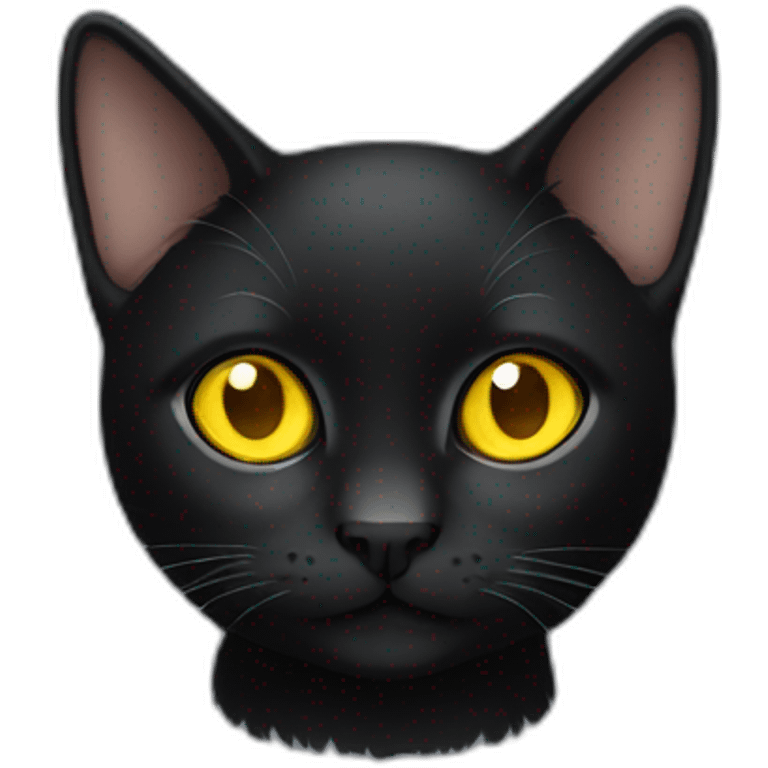 Full Black cat with yellow eyes emoji