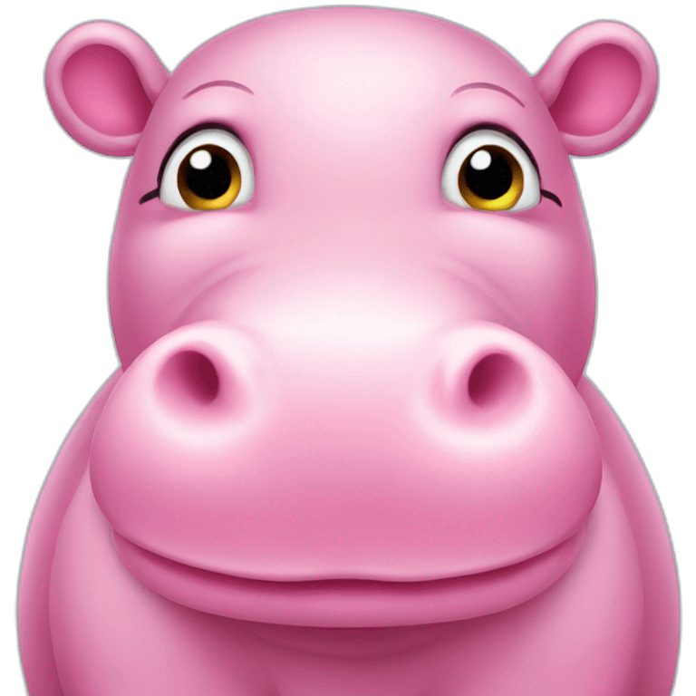 cute pink hippo emoji