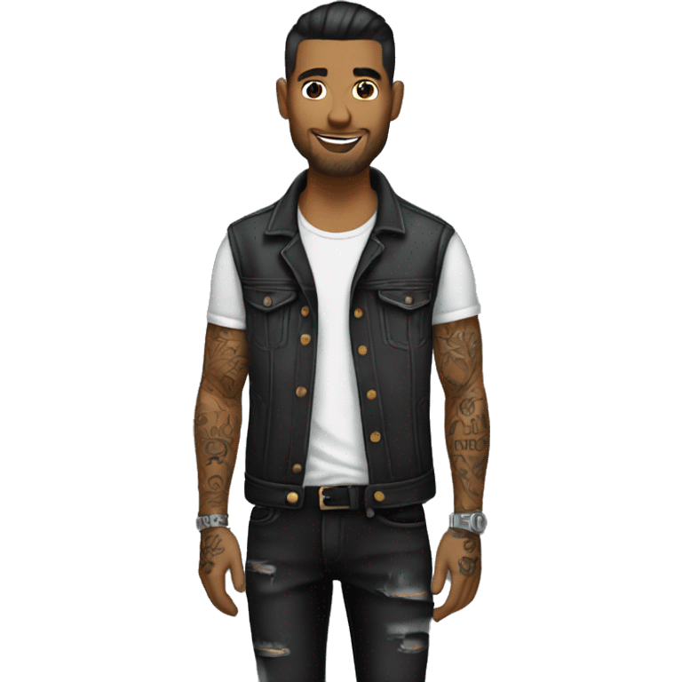 male tattoo artist with tight black jeans emoji