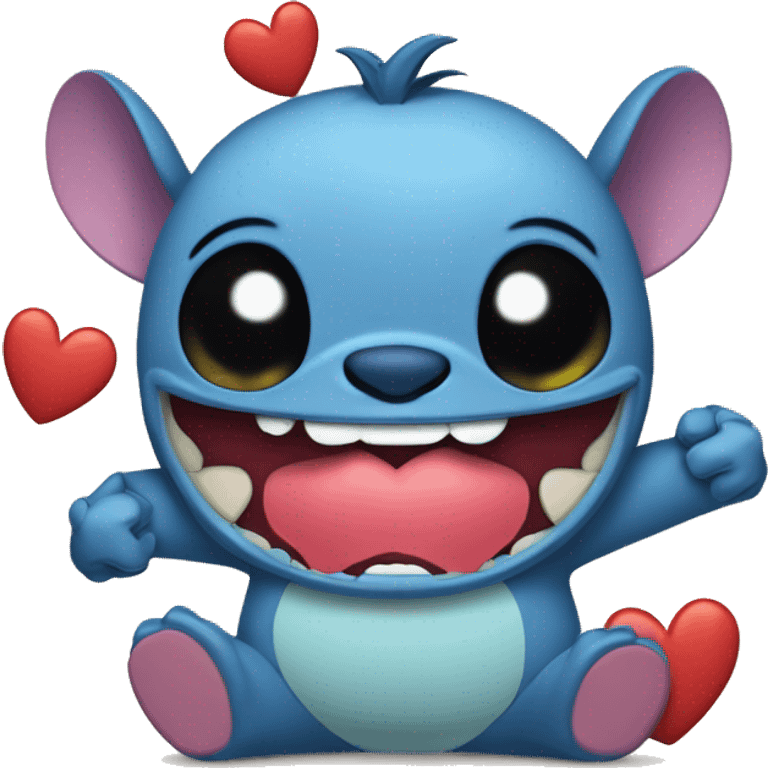 stich con corazón roto y billetes emoji