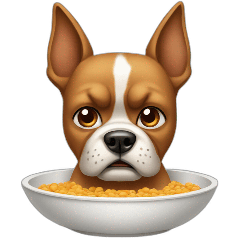 Angry dog with bowl emoji