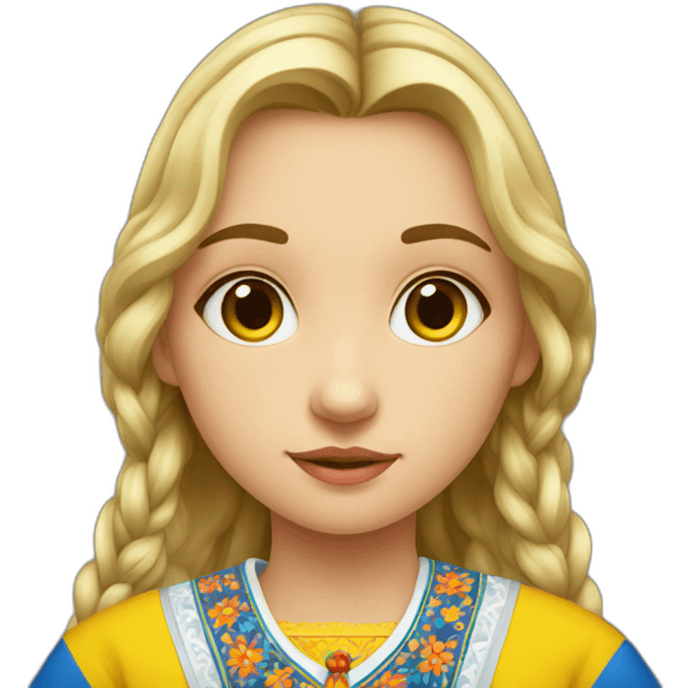 ukrainian girl in vyshyvanka emoji