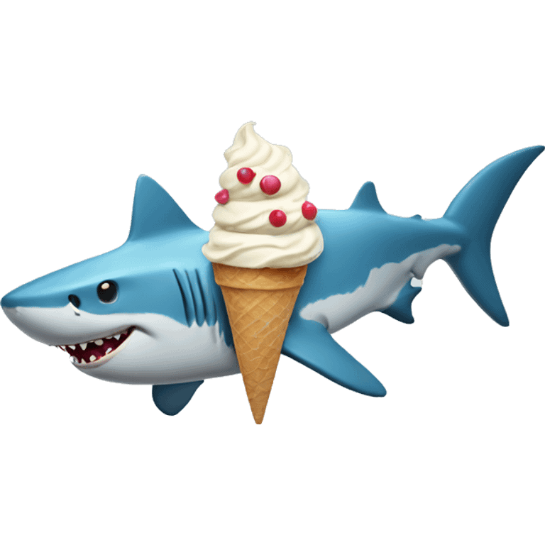 Shark with ice Cream  emoji