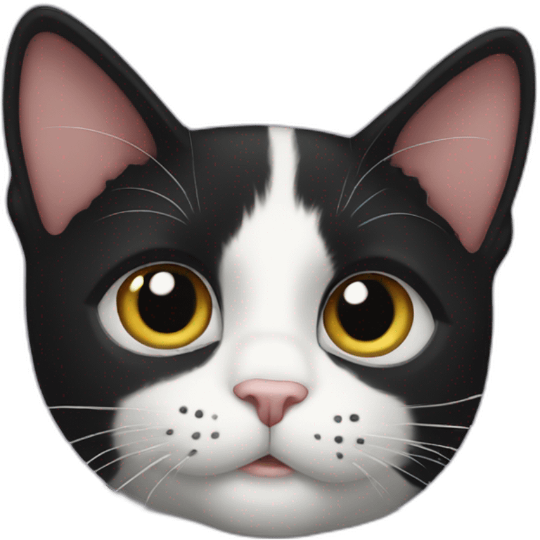 Rescue Tuxedo cat with clipped emoji