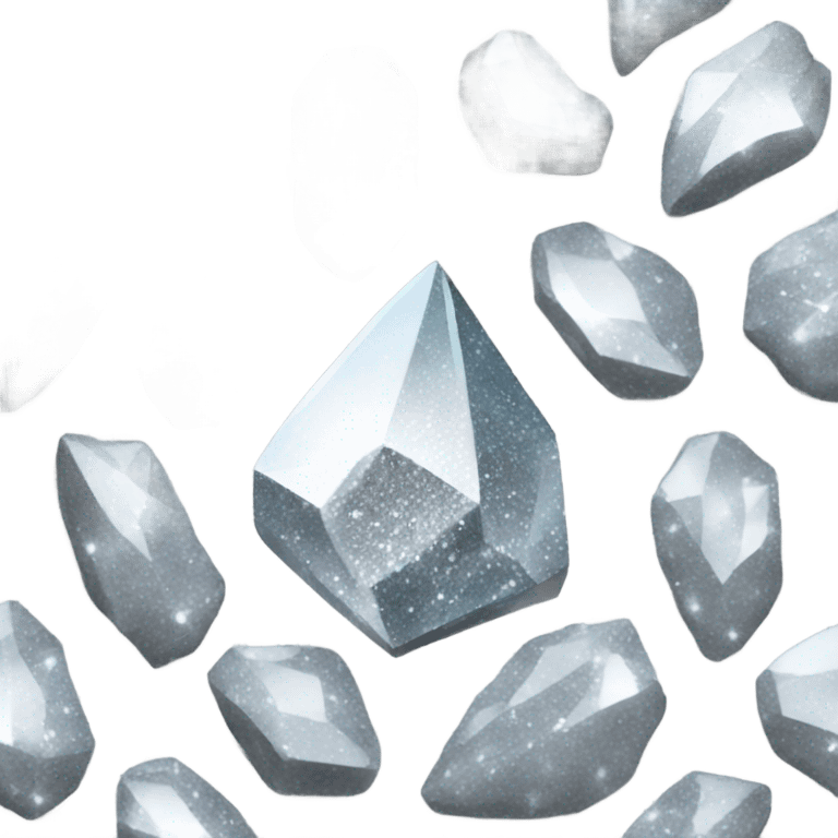 Silver glitter rock crystal emoji