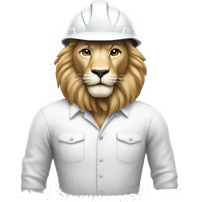 architect lion with white helmet emoji