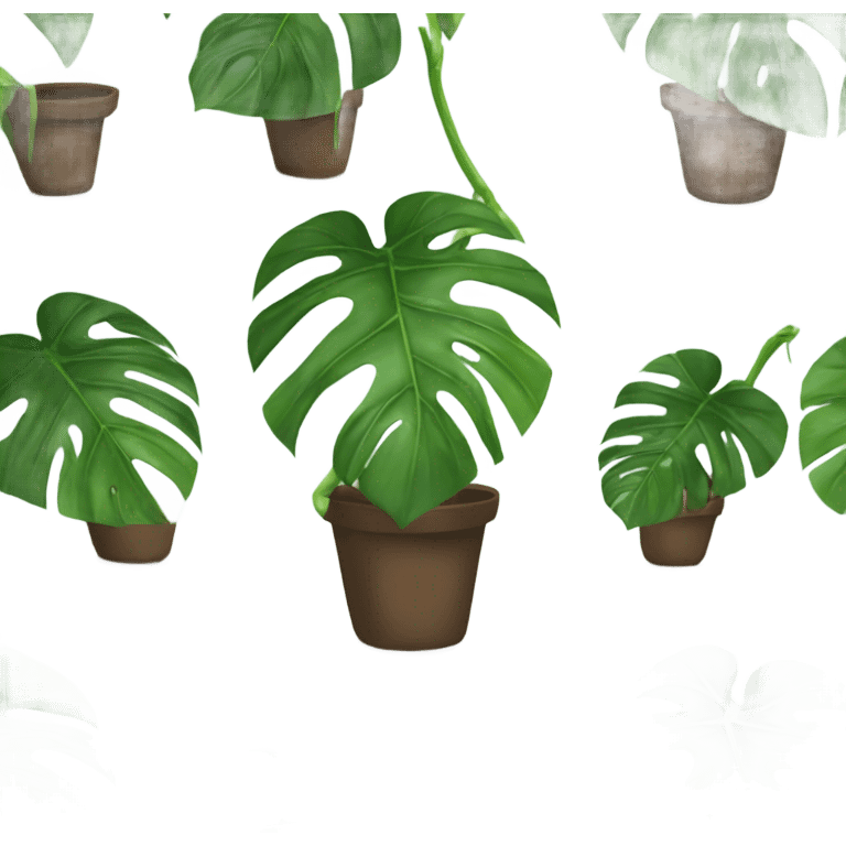 Monstera plant in a pot emoji