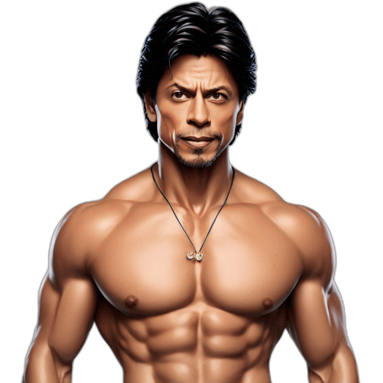 srk with 6pack abs  emoji