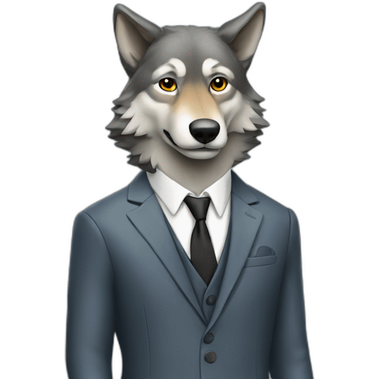 Wolf wearing a suit  emoji