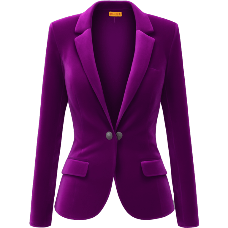 Realistic isolated open purple wine color velvet feminine fashion blazer jacket.  emoji