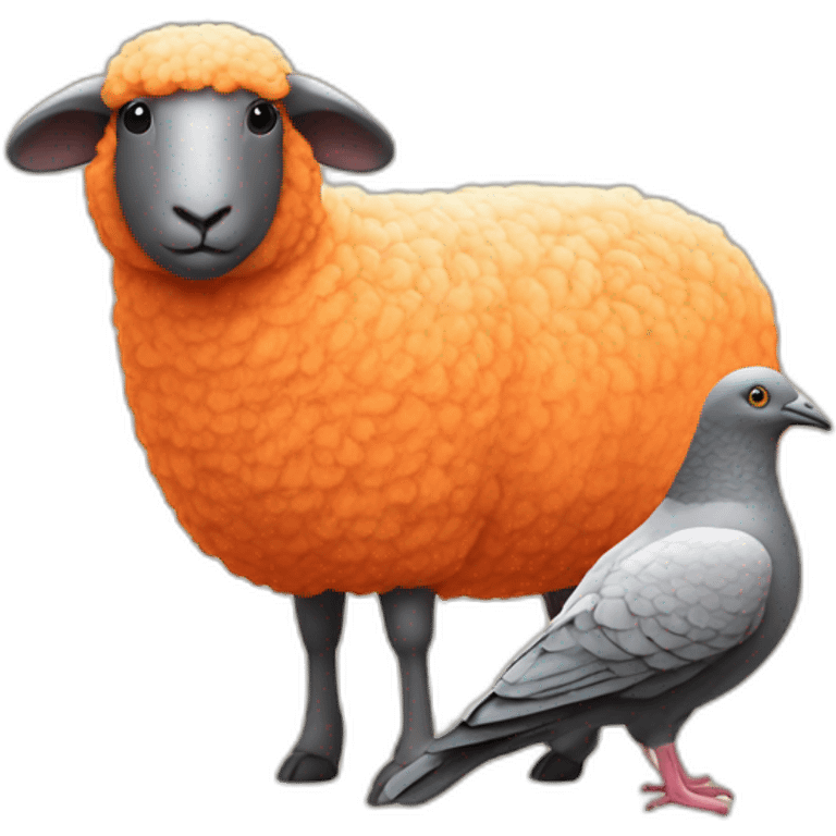 An orange sheep and a pigeon emoji