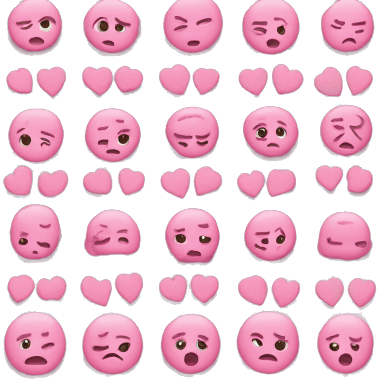 Pleading face with pink hearts emoji