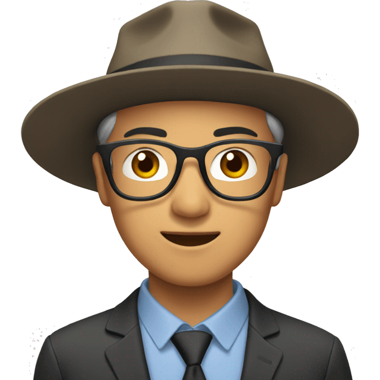 Asian man wearing glasses and hat emoji