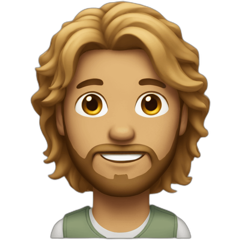 light brown guy with beard long hair attached emoji