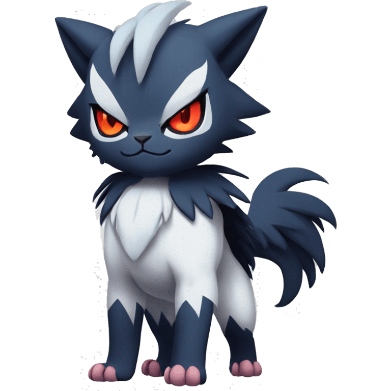 Edgy Cool Kawaii Litten-Absol-Pokémon Full Body emoji