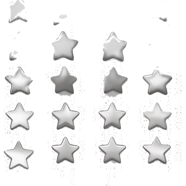 Create a silver star emoji identical to the classic gold star emoji (⭐️). It should match the same size, shape, and smooth shading, but in metallic silver. Keep the design simple and glossy, just like the original Apple star emoji. Rounded ends emoji