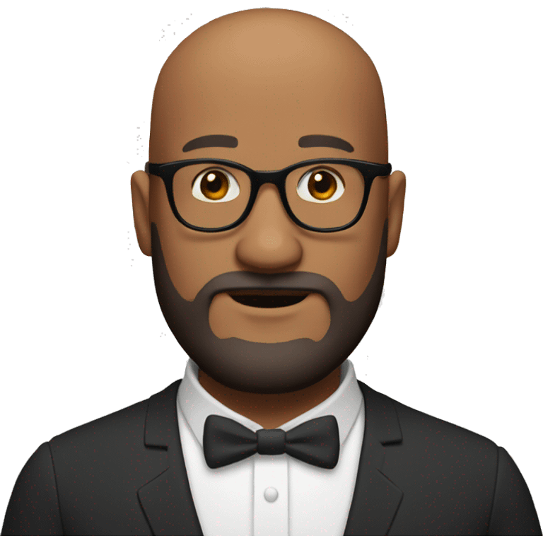 Man, bald, glasses, red beard, good looking emoji