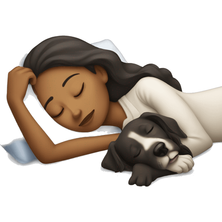 woman asleep with dog emoji