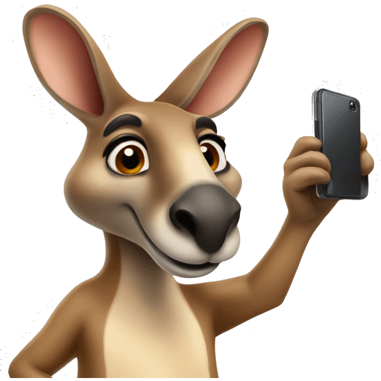 Kangaroo taking selfie emoji