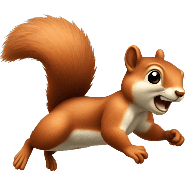 female squirrel from the front jumping with big tail
 emoji