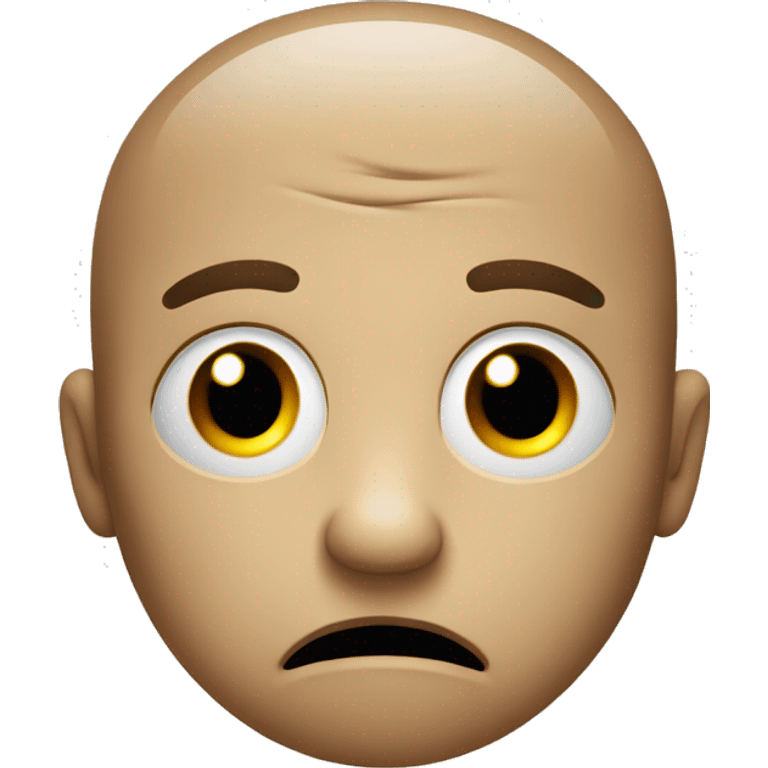  small, sad face with a worried or tired expression. The eyes might be droopy, and the mouth could form a subtle frown. the face could have a small patch or a slight shadow on one side, hinting at exhaustion.  emoji