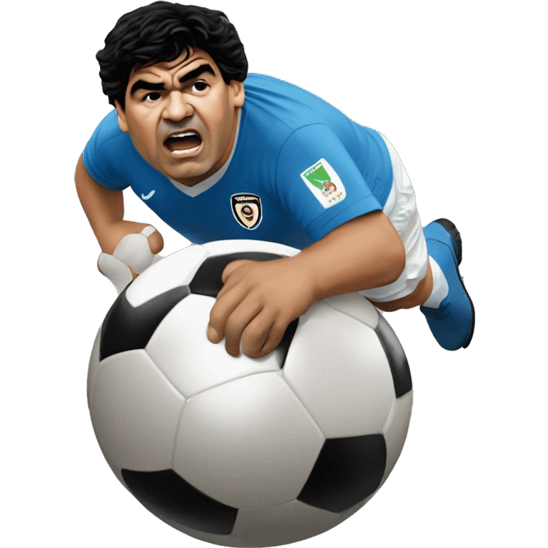 fat Diego Maradona kick the ball emoji