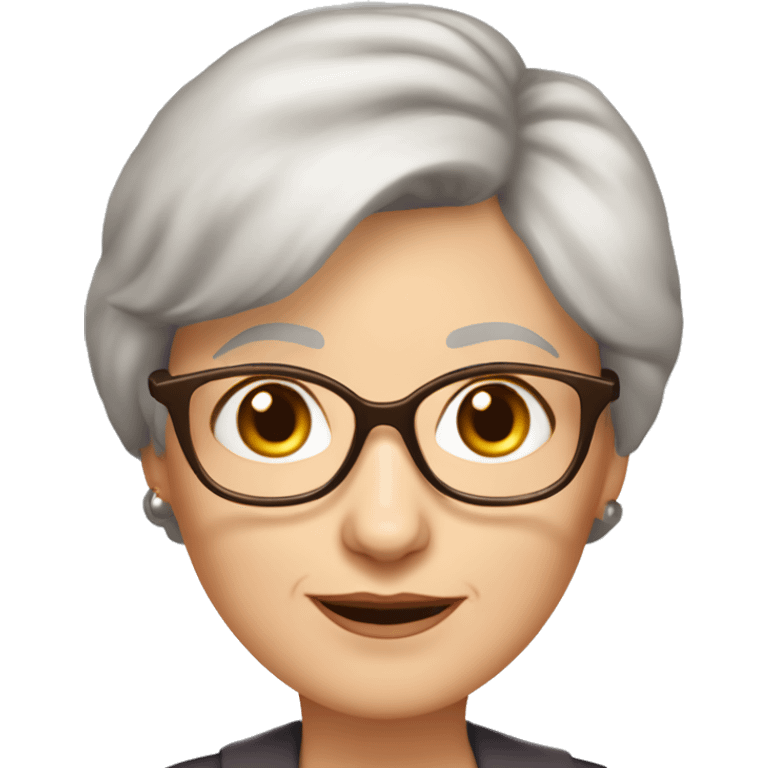 80 years old girl
Short straight brown hair with bob styling
light skin small
glasses with refined frame
Brown eyes with cat eye liner emoji